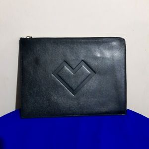 Barneys New York leather clutch